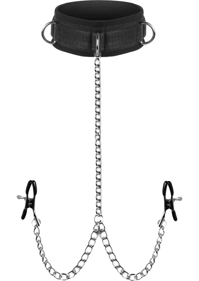 Master Series Submission Collar And Nip Clamps Black - Image 2