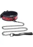 Crimson Tied Chained Collar With Leash - Image 2