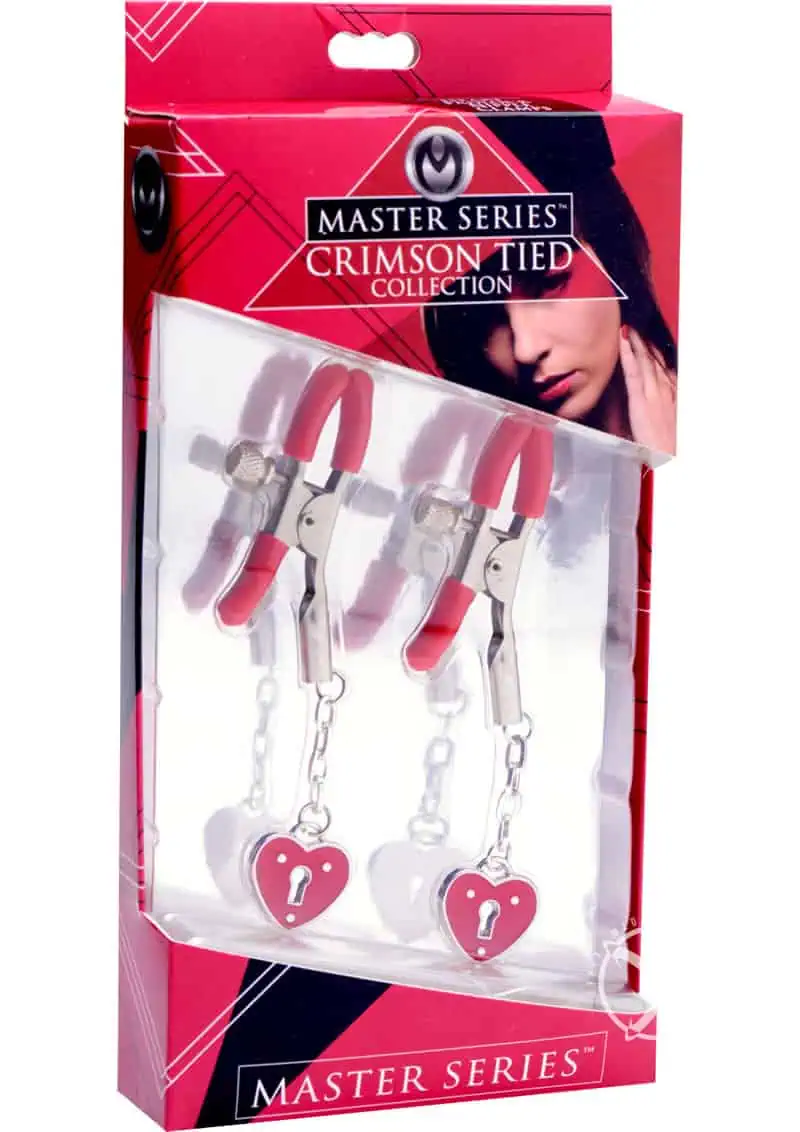 Master Series Charmed Heart Padlock Nipple Clamps - Image 4