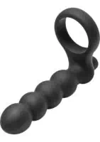 Frisky Double Fun Double Penetration Cock Ring Black 6 Inch - Image 2