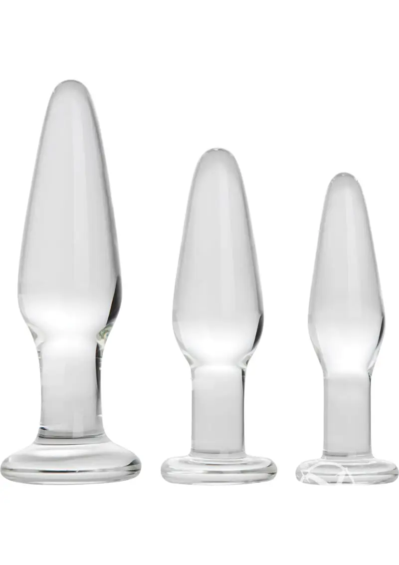 Prisms Erotic Glass Dosha 3pc Glass Anal Plug Kit - Image 2