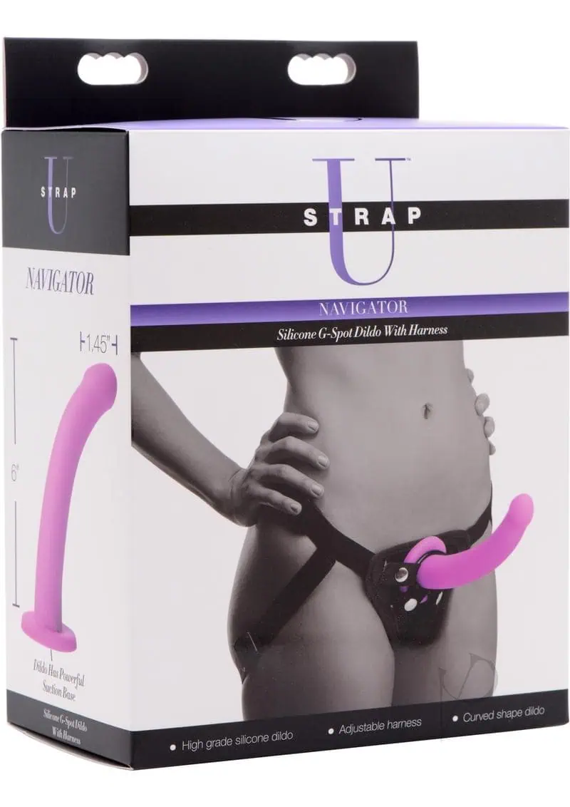Strap U Navigator Silicone G Spot Dildo w/Harness - Image 5
