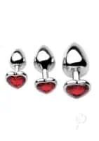Frisky Chrome Hearts Anal Plugs w/Gem Accents - Pack of 3 - Image 2