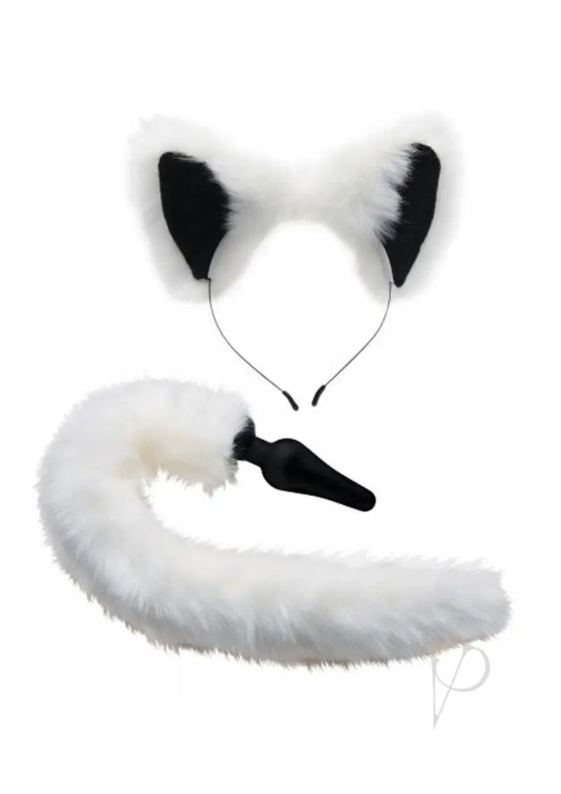 Tailz White Fox Tail Silicone Anal Plug And Ears Set - Image 2