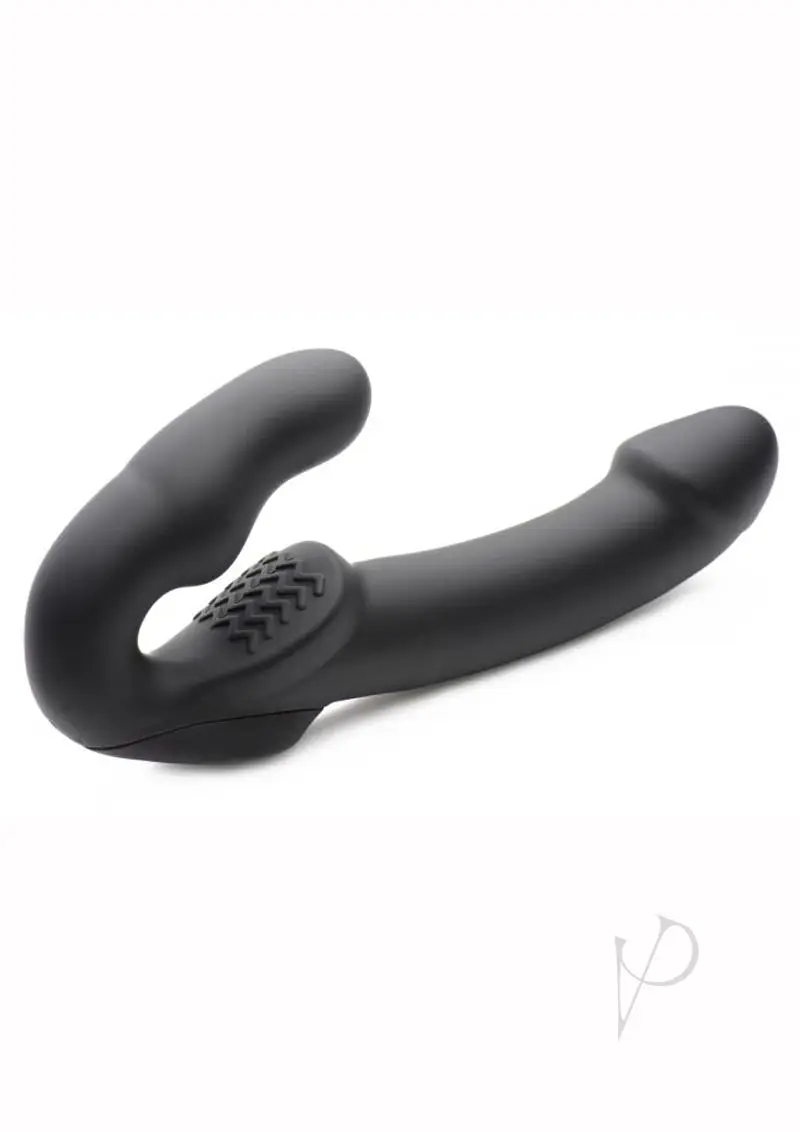 Strap U Evoke Rechargeable Vibrating Silicone Strapless Strap on - Black - Image 2