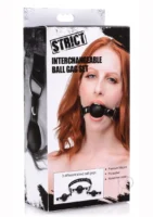 Strict Silicone Interchangeable Ball Gag Set Black - Image 1