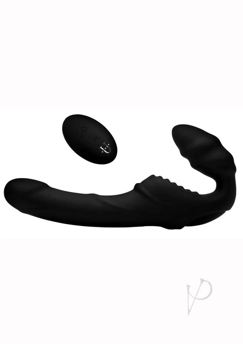 Strap U Pro Rider Silicone 9X Vibrating Strapless Strap On With Wireless Remote USB Rechargeable Waterproof Black 8.5 Inches - Image 2