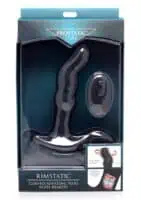 Prostatic Play Curved Rotating Silicone Prostate Plug with Remote - Black - Image 1