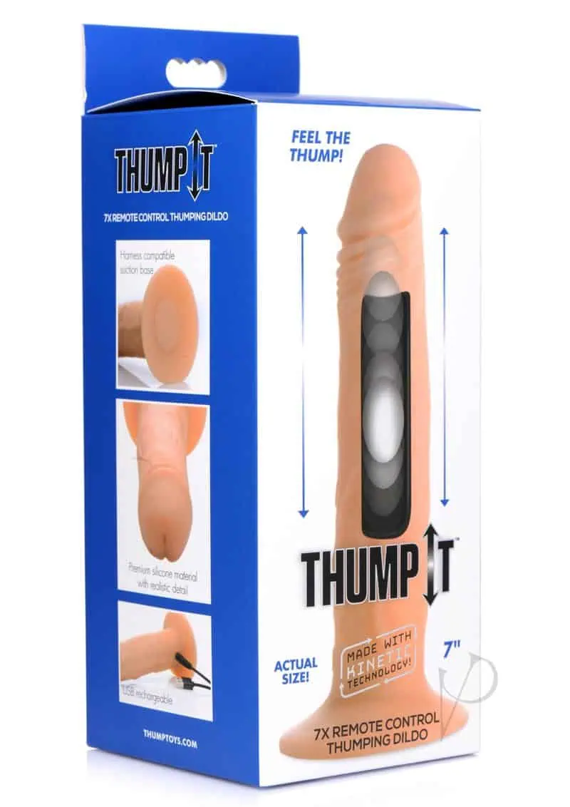 Thump It 7X Wireless Remote Control Thumping Silicone Realistic Dildo Flesh 7 Inches - Featured Image