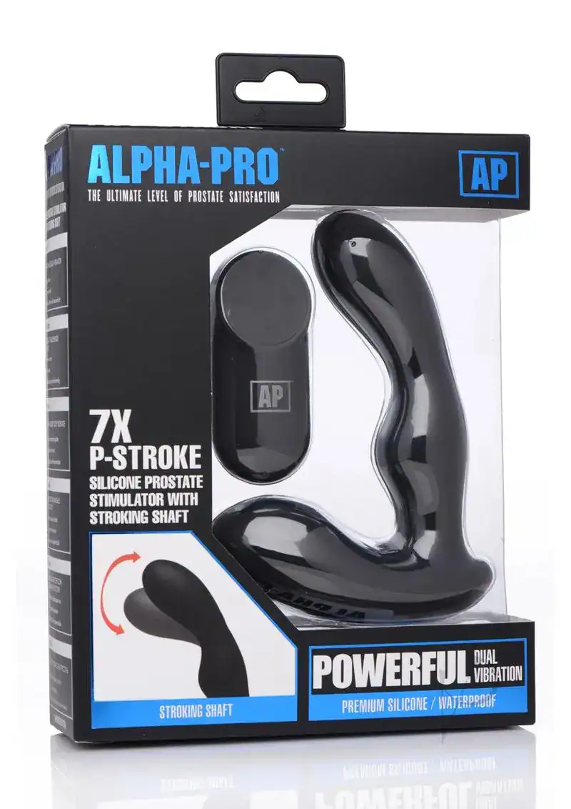 Alpha Pro 7x P-Stroke Prostate Stimulator w/Stroking Shaft - Black - Image 2