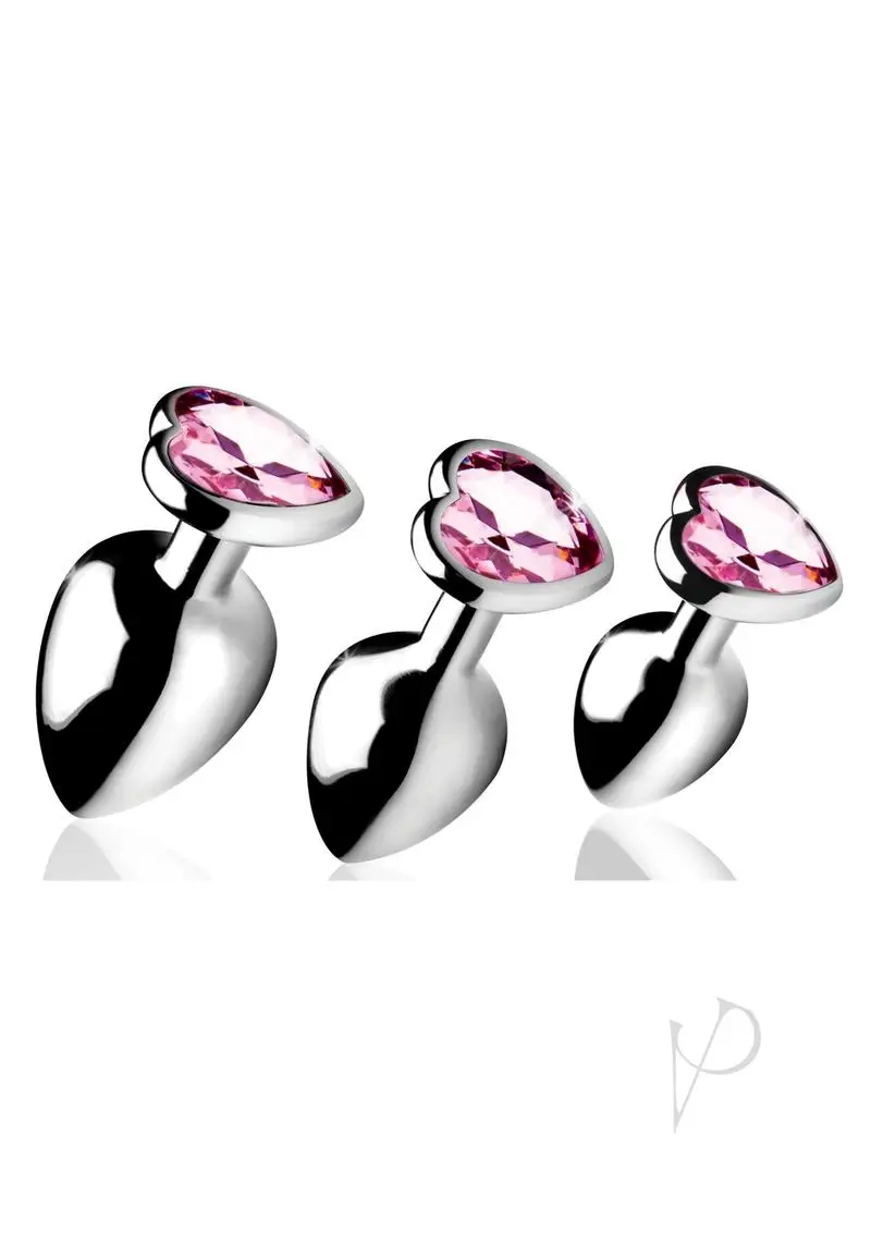 BootySparks Pink Heart Gem Anal Plug Set - Image 2