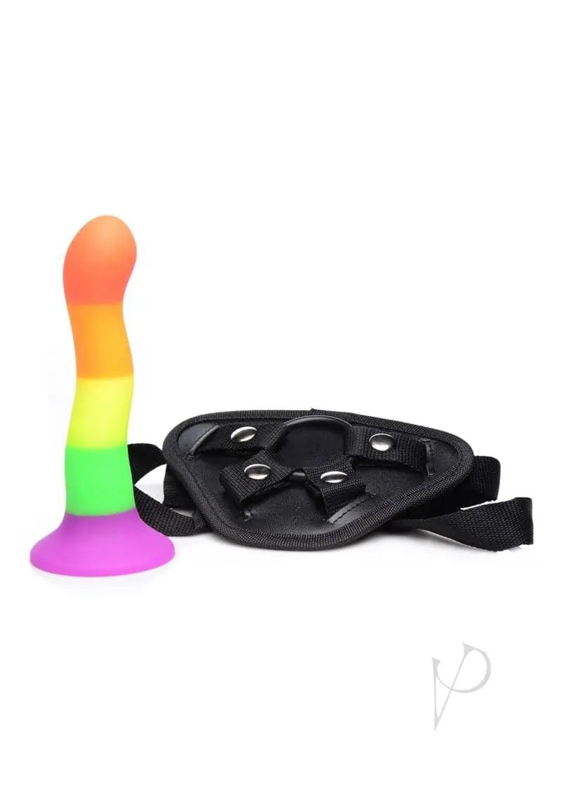 Strap U Proud Rainbow Dildo W/harness - Image 6
