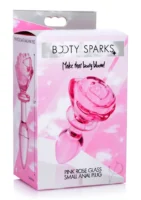 Booty Sparks Pink Rose Glass Plug Sm - Image 1