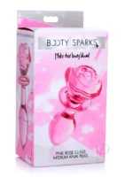Booty Sparks Pink Rose Glass Plug Md - Image 1