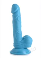 Pop Peckers Dildo W/balls 6.5 Blue - Image 2