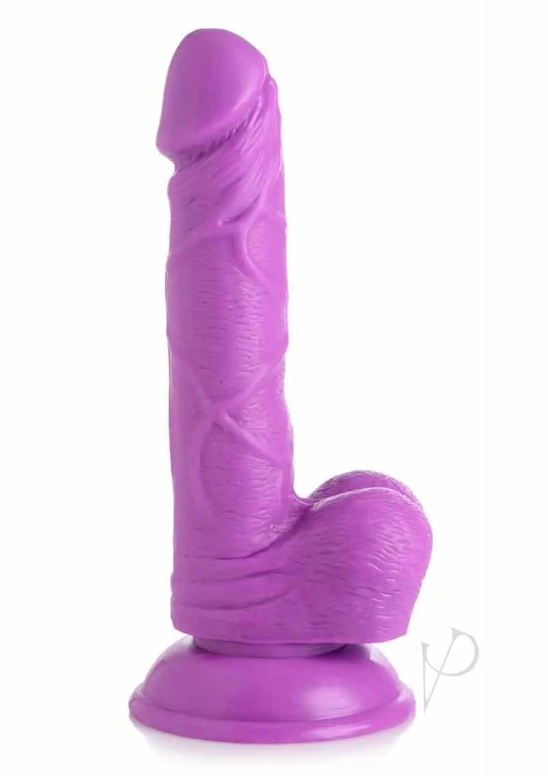 Pop Peckers Dildo W/balls 6.5 Purple - Image 2