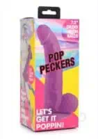 Pop Peckers Dildo W/balls 7.5 Purple - Image 1