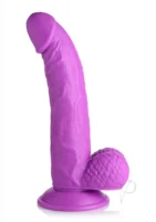 Pop Peckers Dildo W/balls 7.5 Purple - Image 2