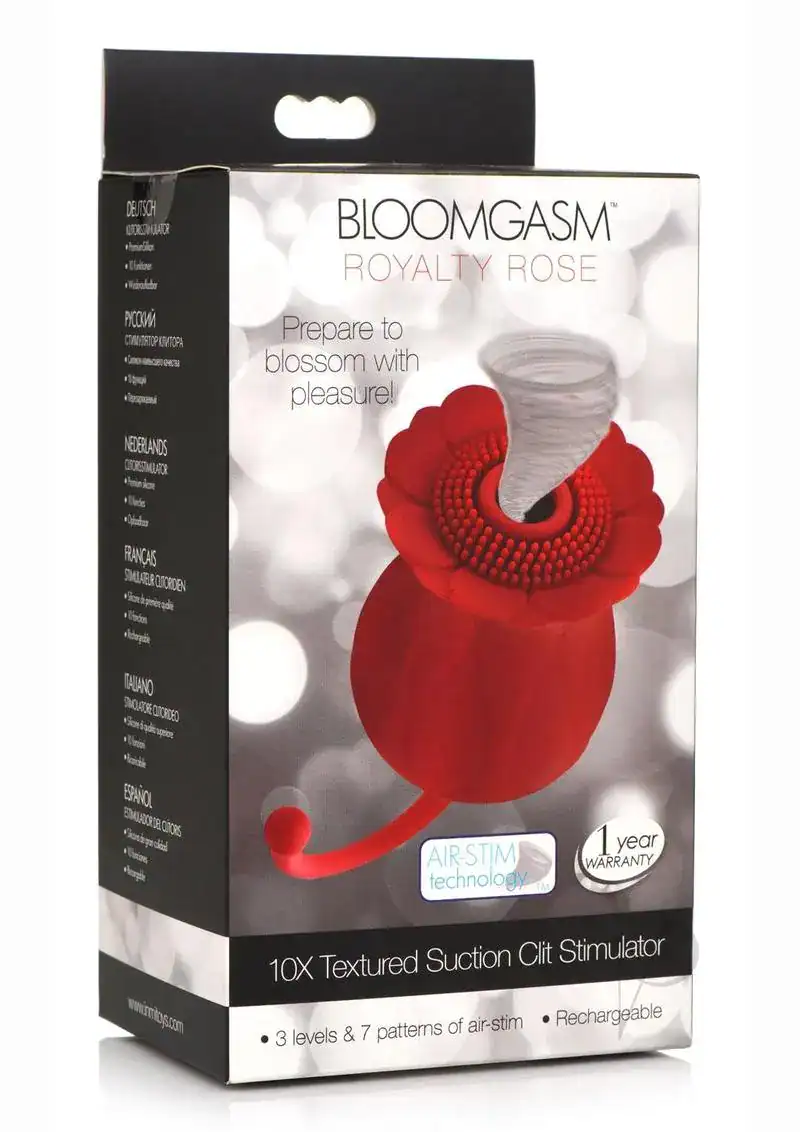 Inmi Bloomgasm Royalty Rose Textured Suction Clit Stimulator - Red - Image 5