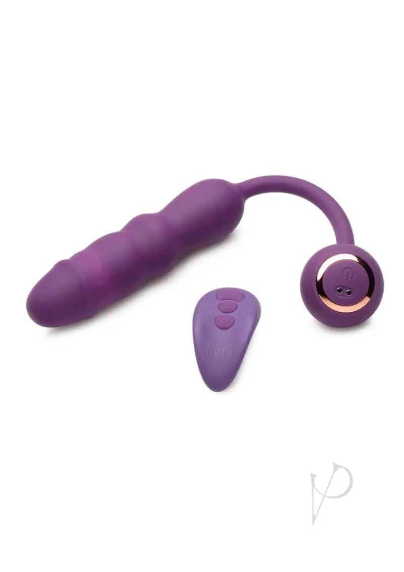 Inmi Thrust Thumper Rechargeable Silicone Vibrator with Remote Control - Purple - Image 2