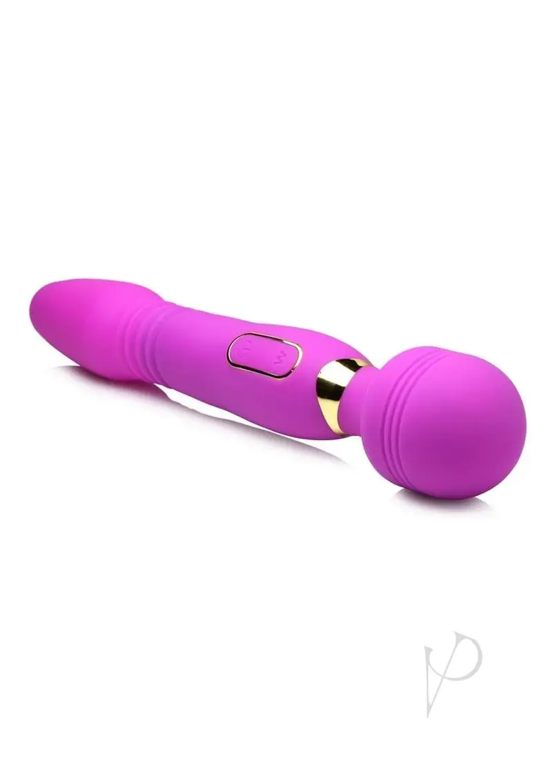Wand Essential Ultra Thrust-Her Deluxe Rechargeable Silicone Thrusting and Vibrating Wand - Purple - Image 2