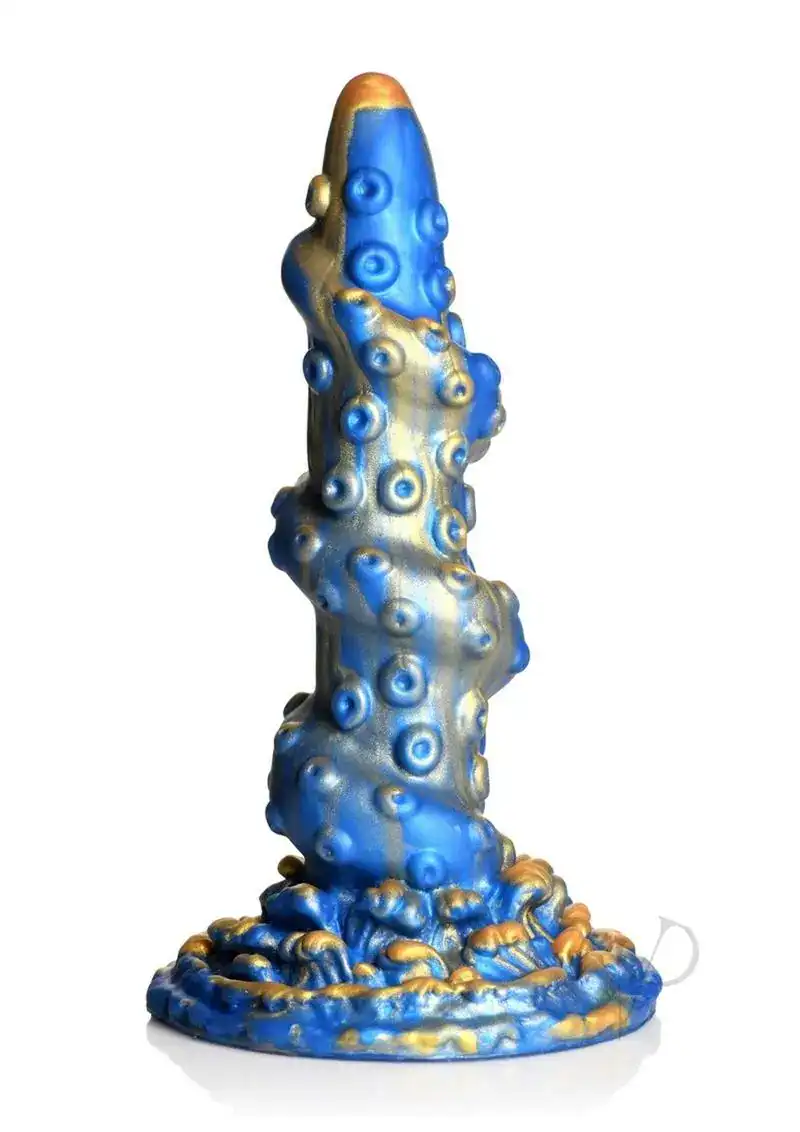 Creature Cocks Kraken Silicone Dildo - Blue/Gold - Image 2