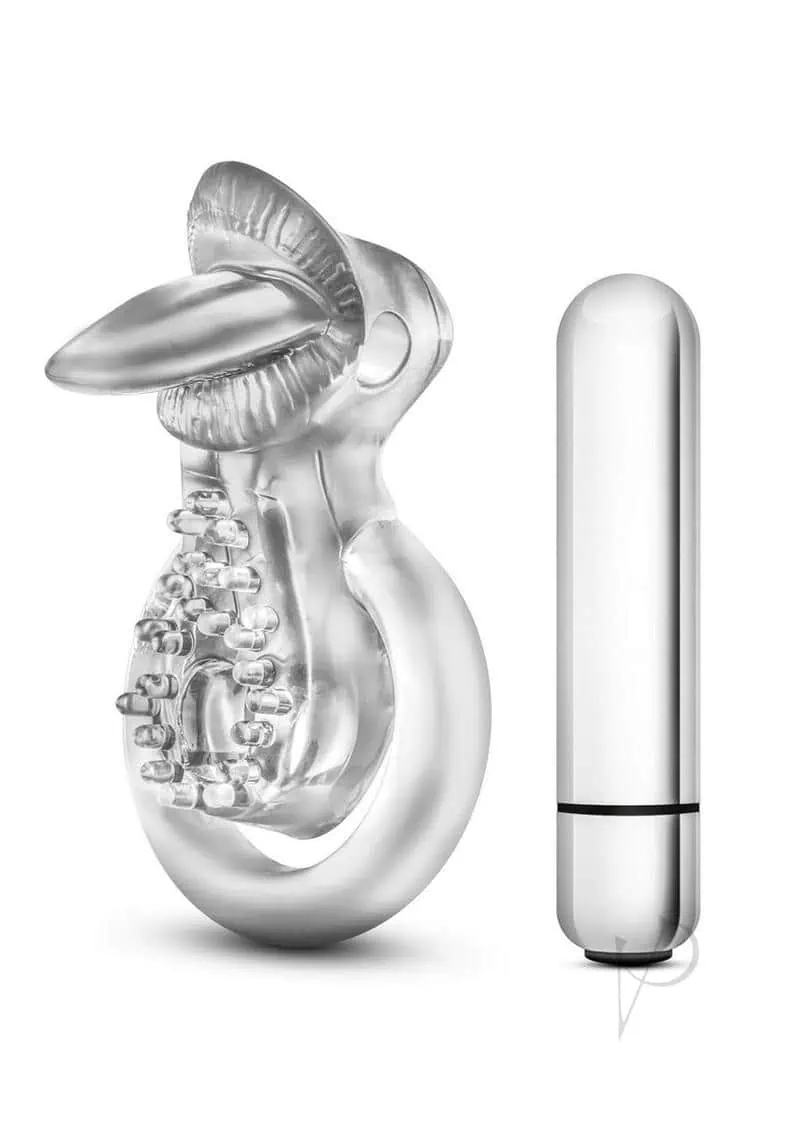 Blush Stay Hard Vibrating Tounge Ring - 10 Function Clear - Image 6