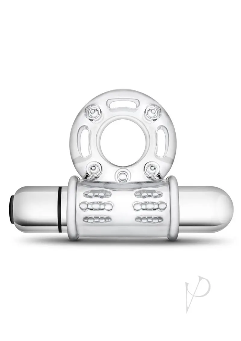 Blush Stay Hard 10 Function Vibrating Bull Ring Cock Ring - Clear - Image 2