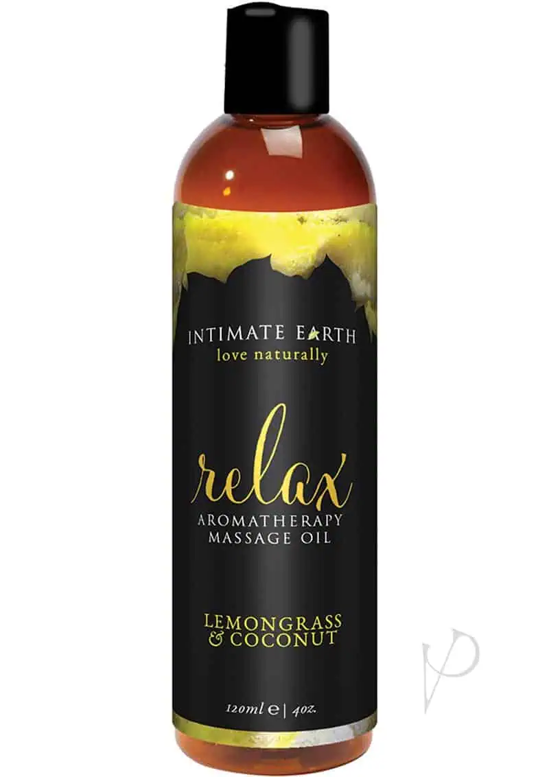 Intimate Earth Relaxing Massage Oil - 120 ml Coconut & Lemongrass - Image 3