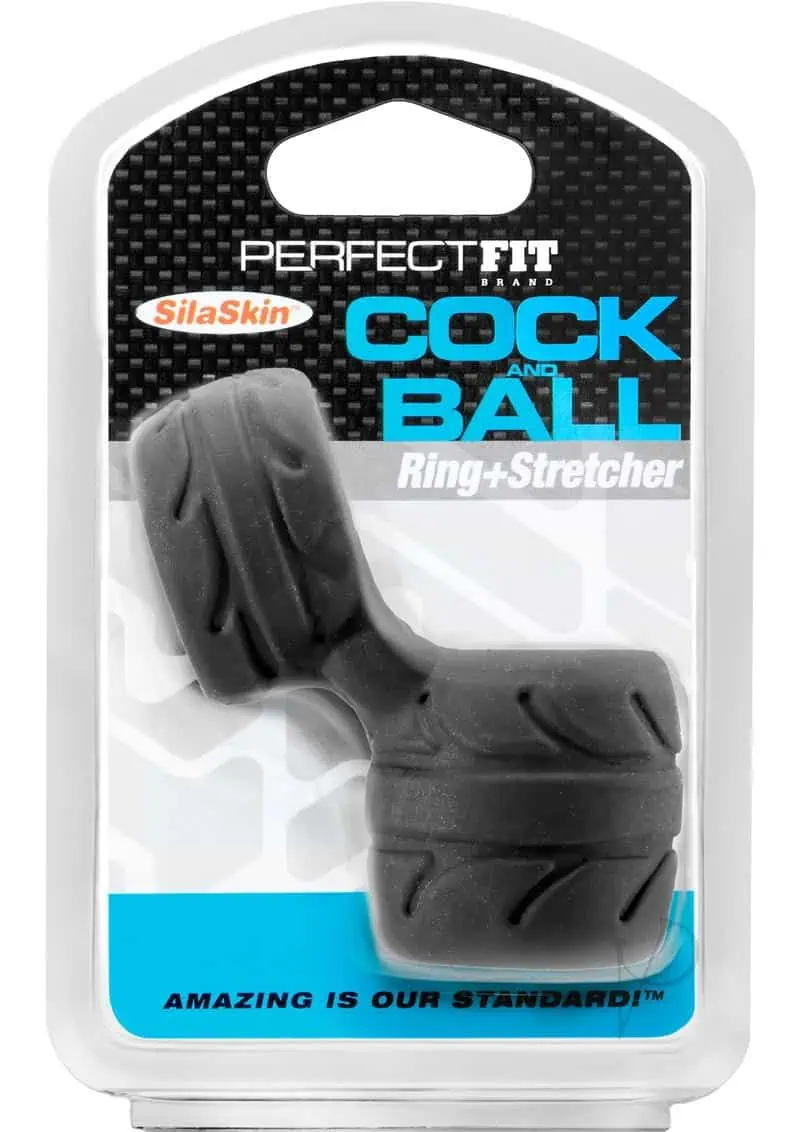 Perfect Fit SilaSkin Cock & Ball Ring - Black - Image 4