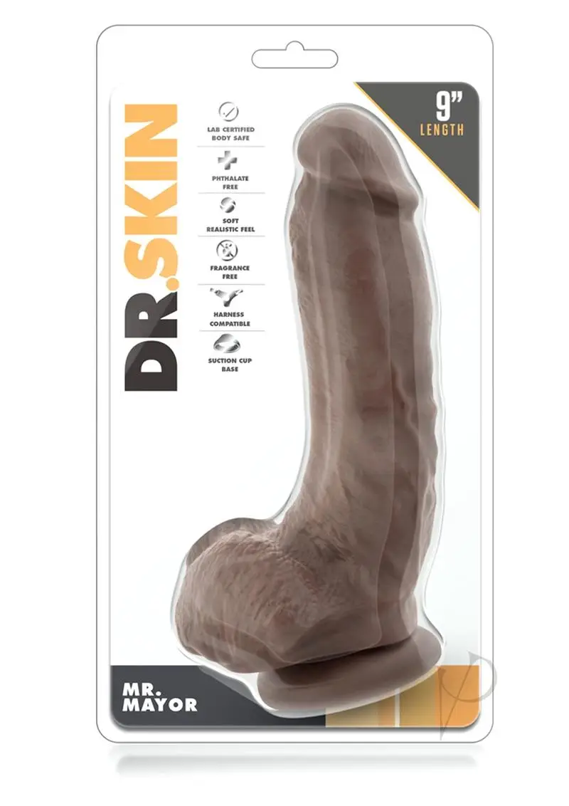 Dr. Skin Mr. Mayor Realistic Dildo Chocolate 9