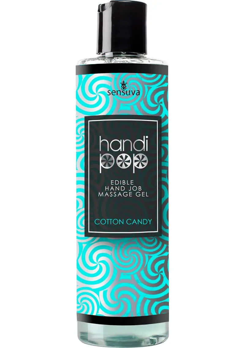 Handipop Hand Job Massage Gel - 4.2 oz Bottle Cotton Candy - Image 3