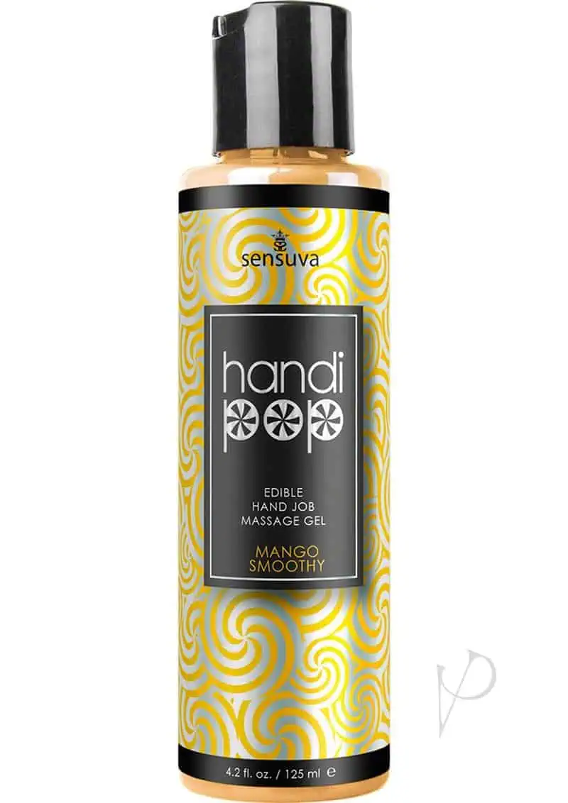 Handipop Hand Job Massage Gel - 4.2 oz Bottle Mango Smoothie - Image 3