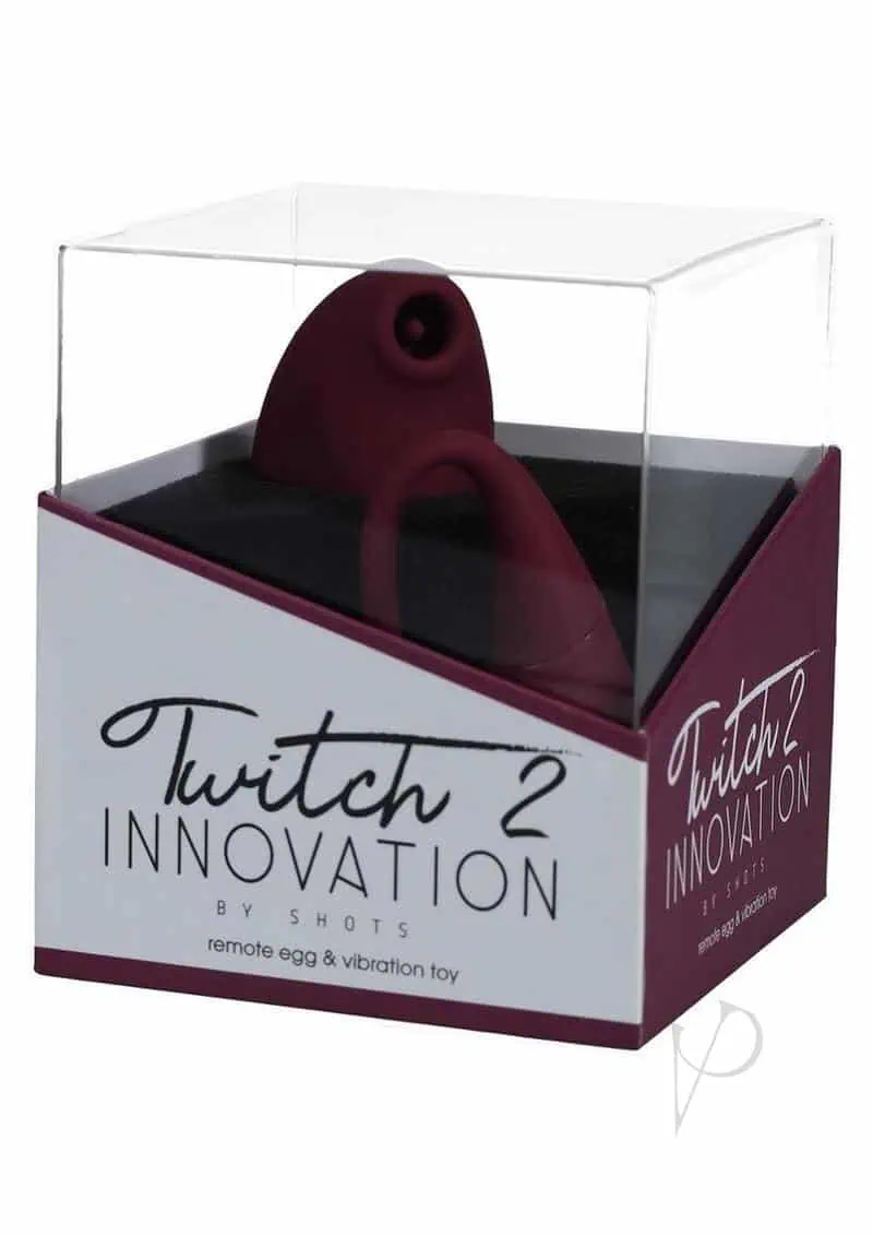 Shots Twitch 2 Vibrator w/Remote Control Vibrating Egg - Burgundy
