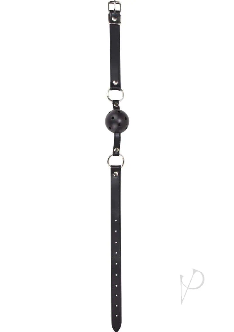 Shots Ouch Ball Gag w/Leather Straps - Black - Image 3