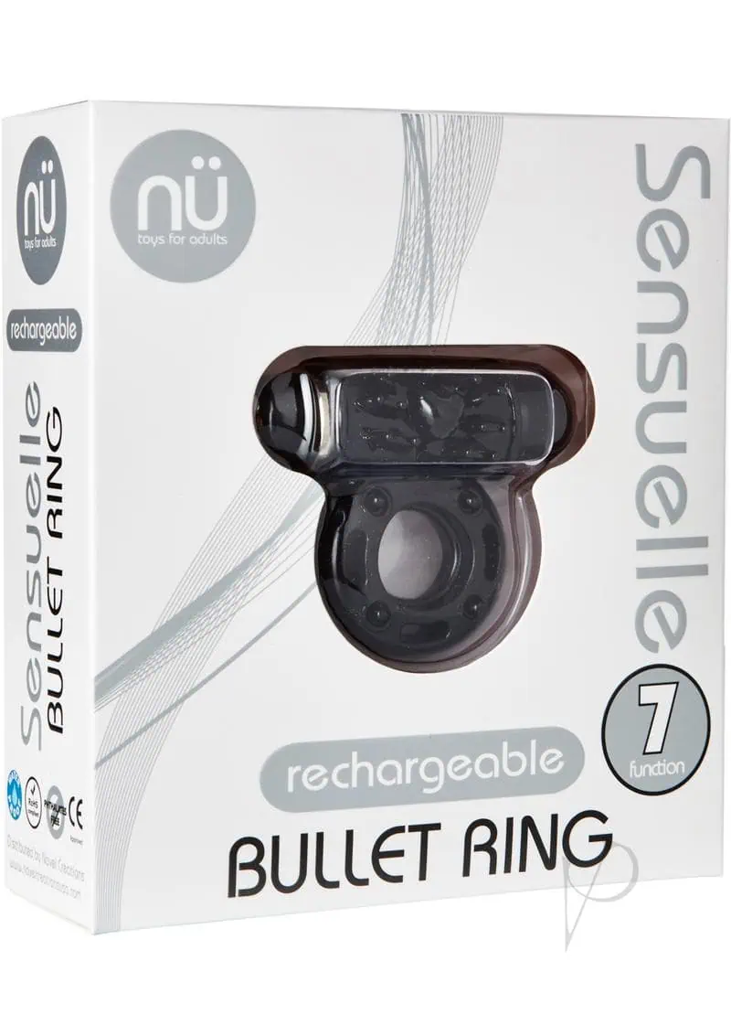 Sensuelle Bullet Ring Cockring - 7 Function Black - Image 3