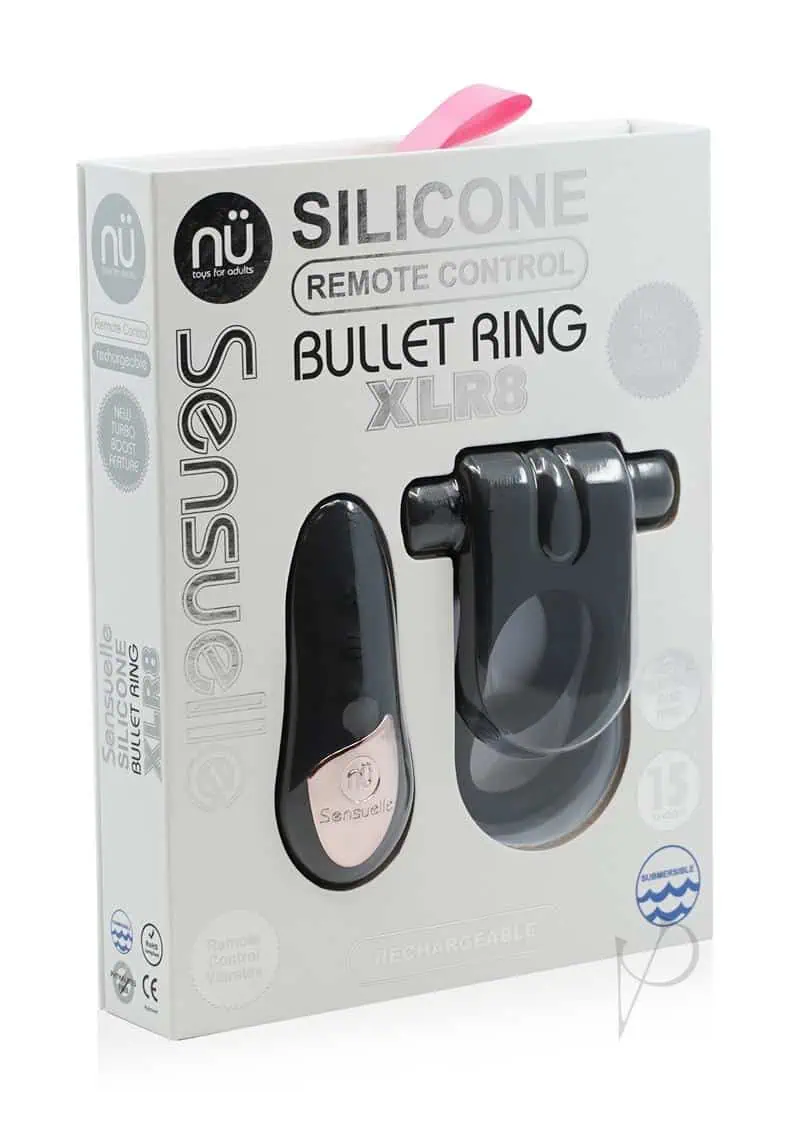 Sensuelle Silicone Remote Control XLR8 Turbo Boost Bullet Ring - Black - Image 3
