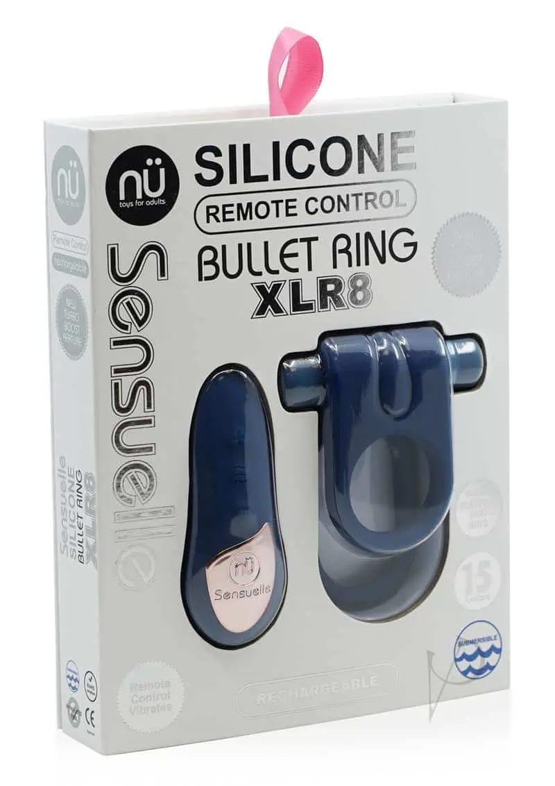Sensuelle Silicone Remote Control XLR8 Turbo Boost Bullet Ring - Navy - Image 3