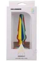 A-Play Groovy Silicone Anal Plug 5 inch - Teal/Orange - Image 1