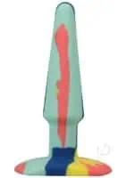 A-Play Groovy Silicone Anal Plug 5 inch - Teal/Orange - Image 2