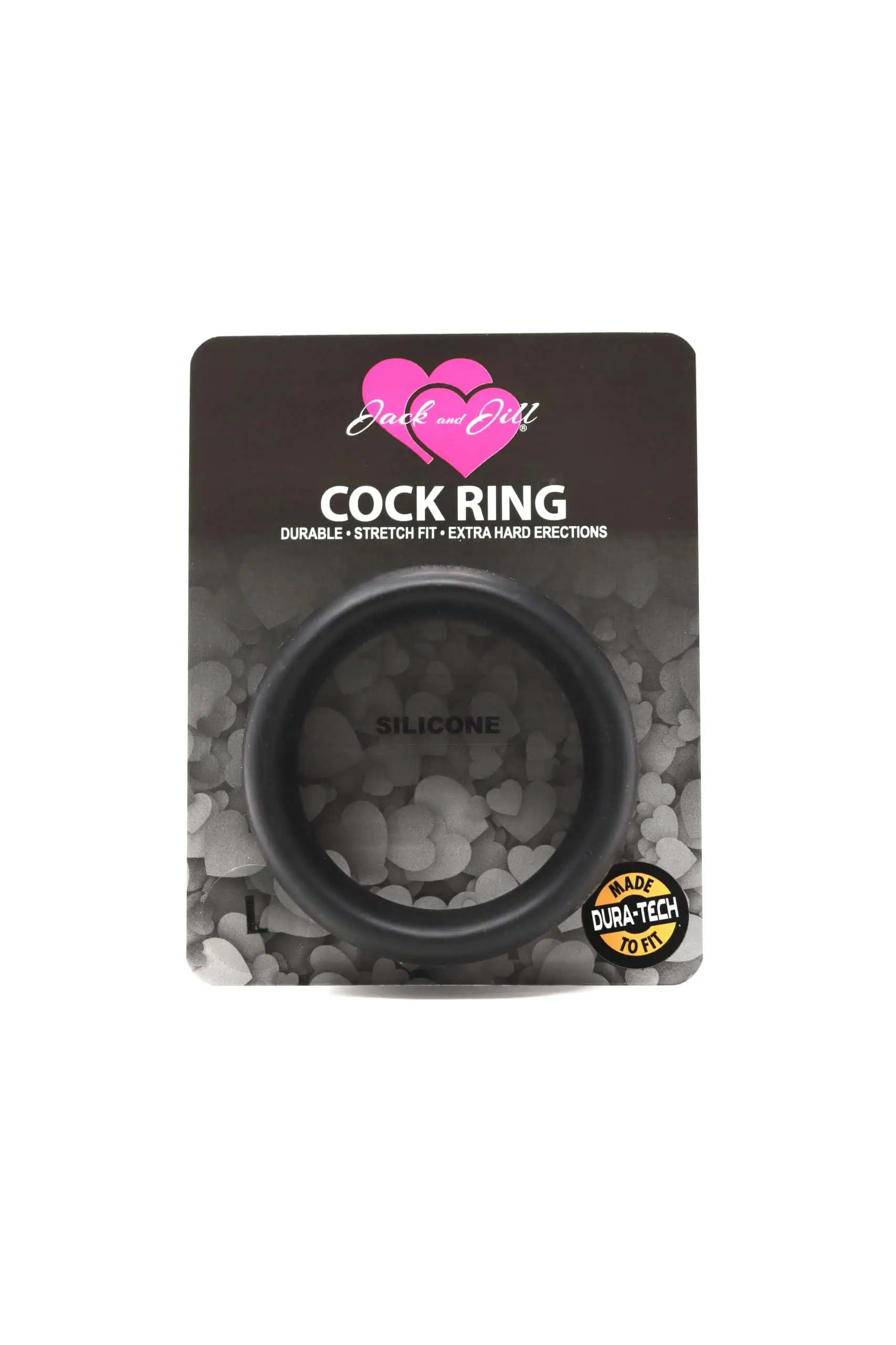 Jack and Jill Collar Black Silicone Large-2x0.75