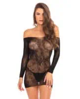 Rene Rofe Open Season Off Shoulder Dress Black M/L - Image 1