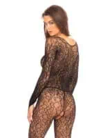 Rene Rofe Crotchless Lace Bodystocking Black S/M - Image 2