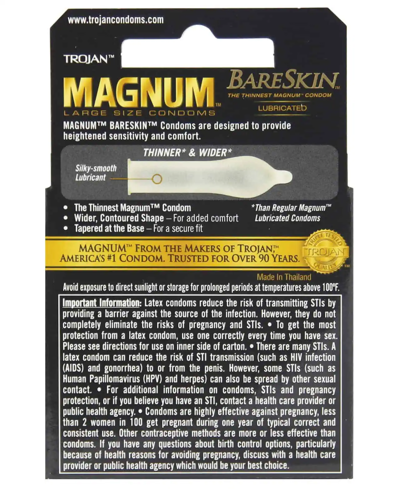 Trojan Magnum Bareskin Condoms - Pack of 3 - Image 3