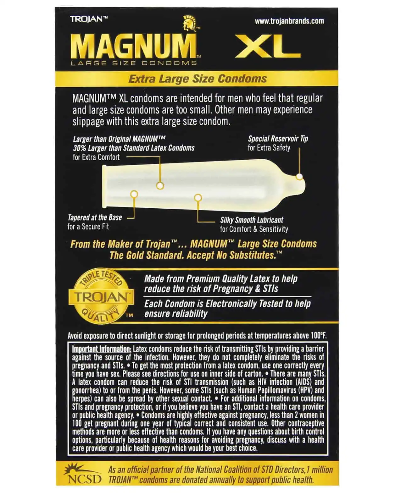 Trojan Magnum XL Lubricated Condom - Box of 12 - Image 3