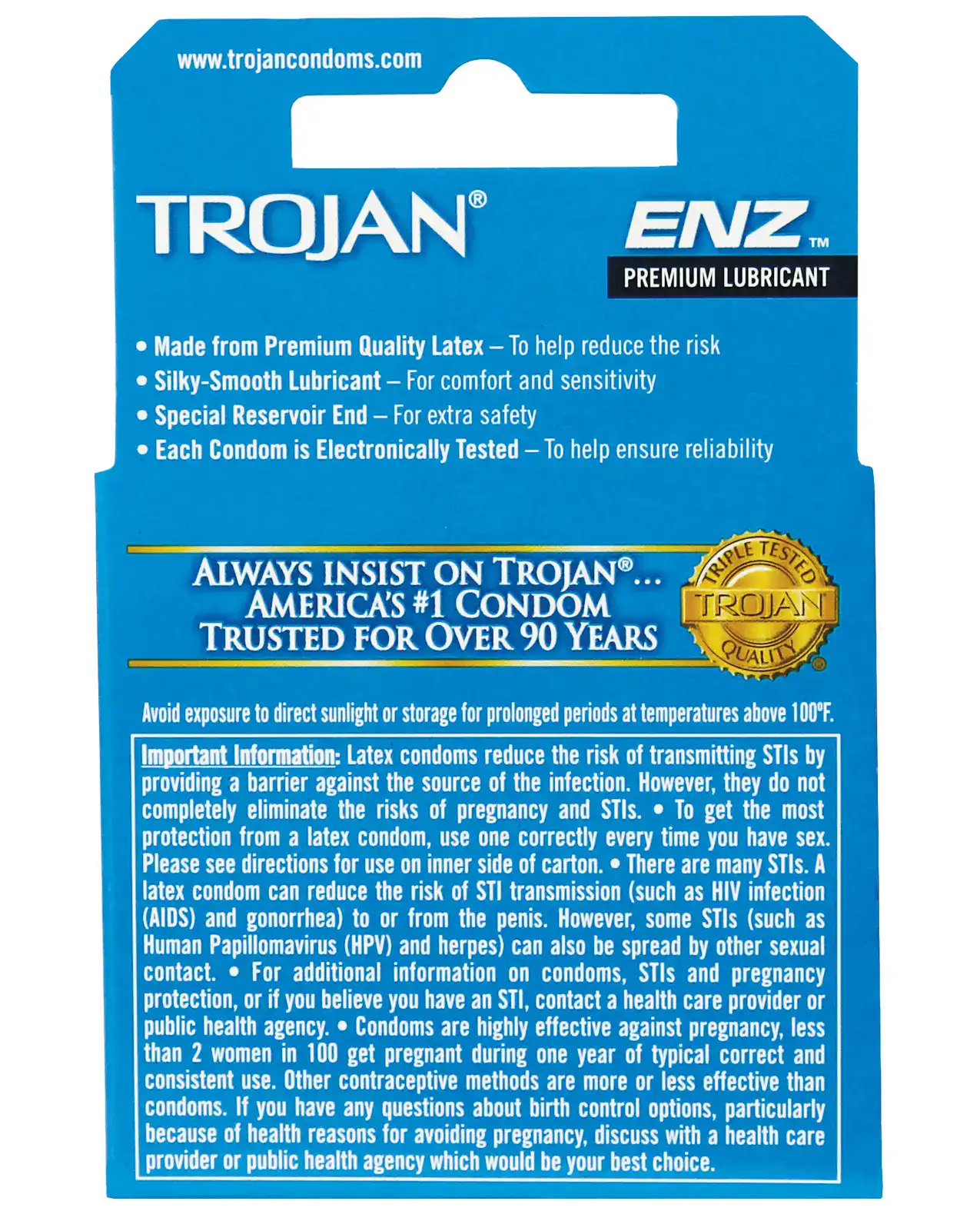 Trojan Enz Lubricated Condoms - Box of 3 - Image 2
