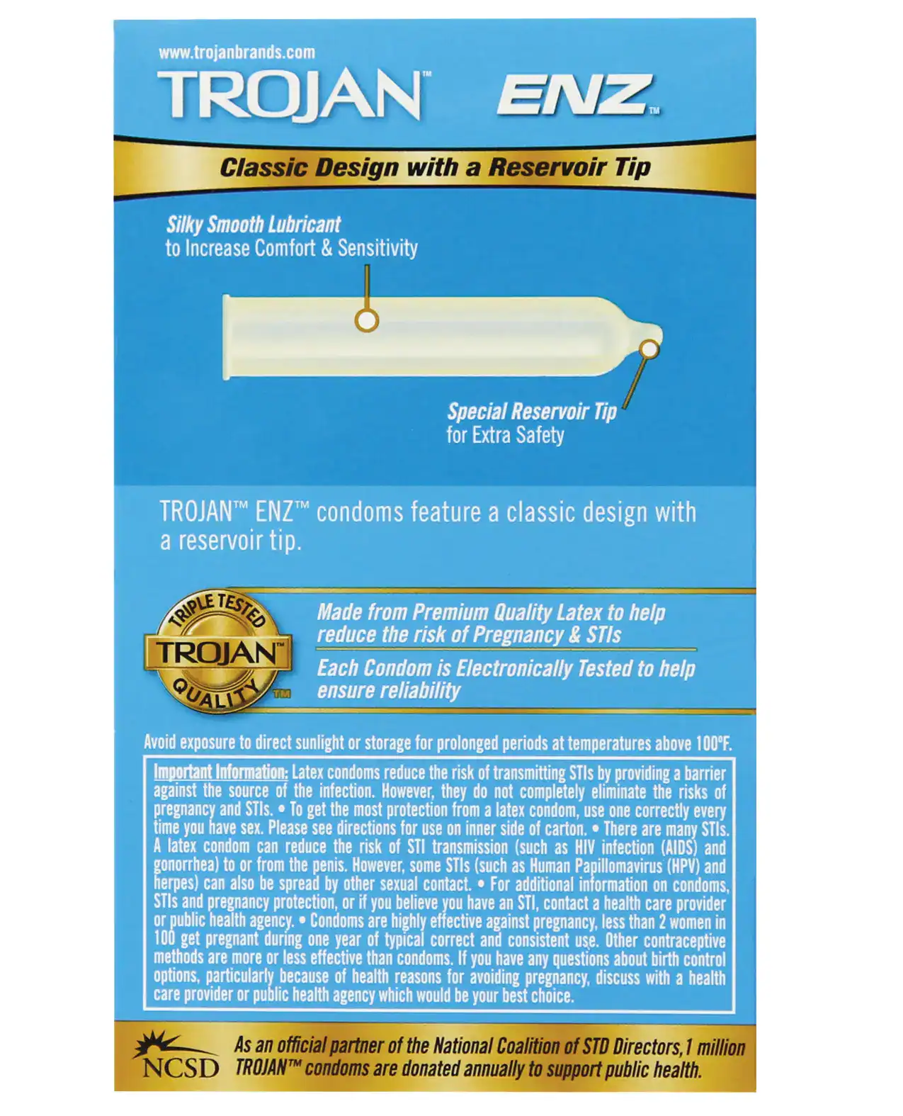Trojan Enz Lubricated Condoms - Box of 12 - Image 2