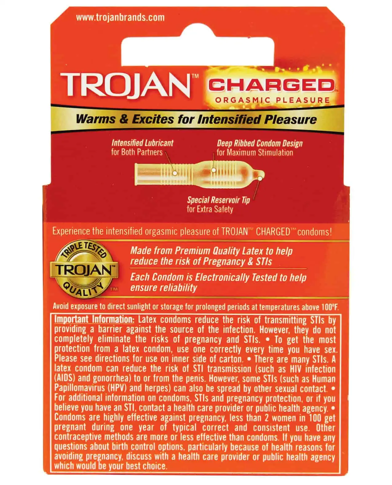 Trojan Intensified Charged Condoms - Box of 3 - Image 3