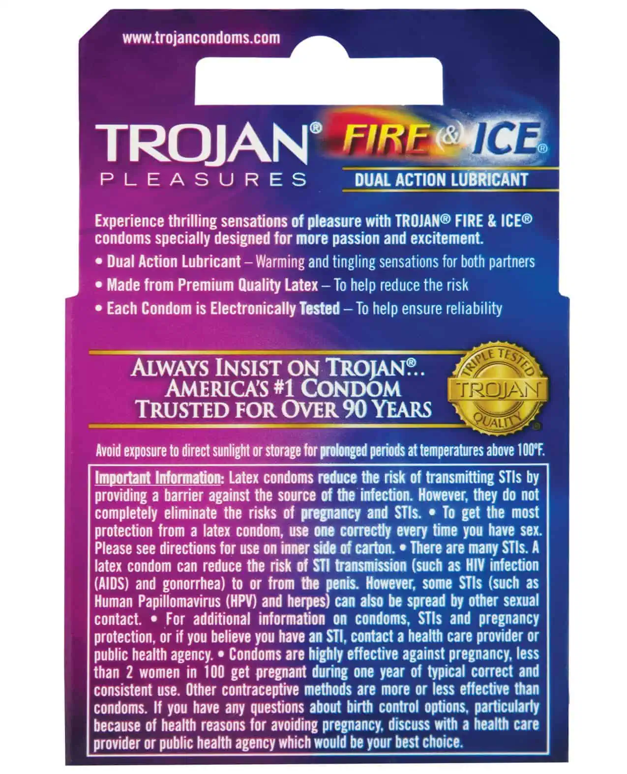 Trojan Fire & Ice Condoms - Box of 3 - Image 3