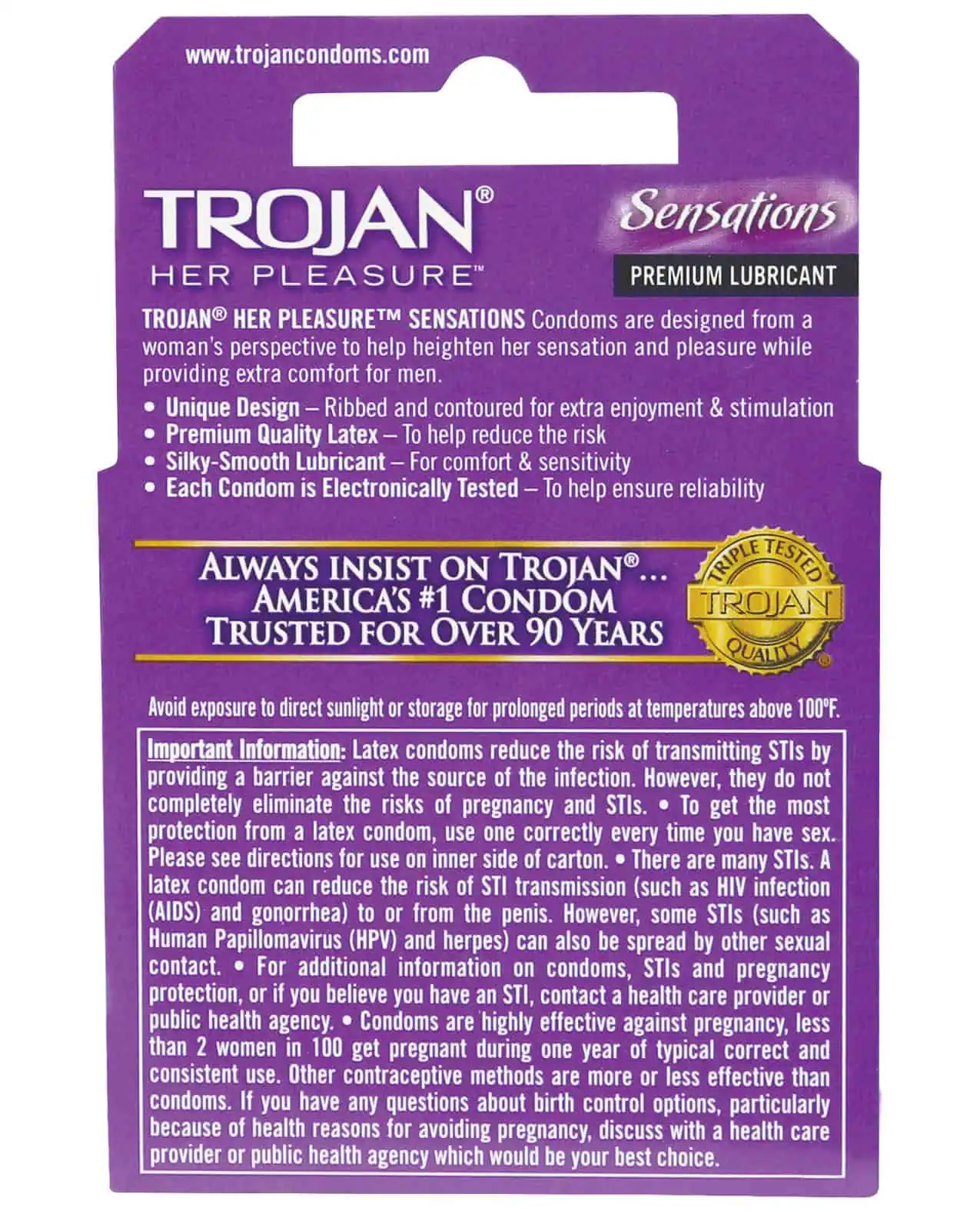 Trojan Her Pleasure Condoms - Box of 3 - Image 3